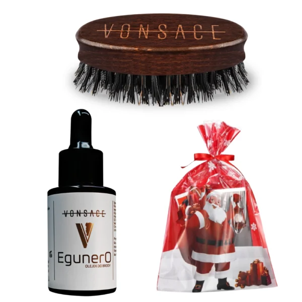 Zestaw brodacza - Olejek Egunero 30ml i Kartacz Vonsace Prezent na święta
