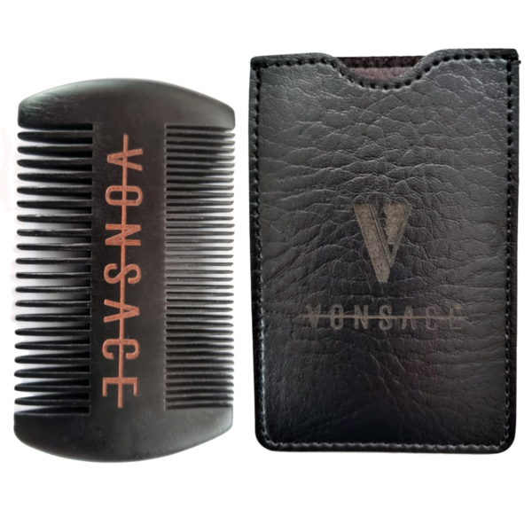Drewniany grzebień do brody VONSACE w etui